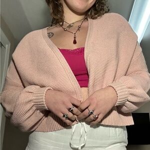 Cozy Pink Knit Cardigan